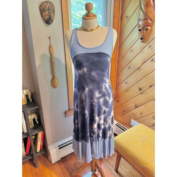 Handmade Upcycled Tie Dye Summer Sun Dress by Jeorjia Shea - Picture 1 of 10